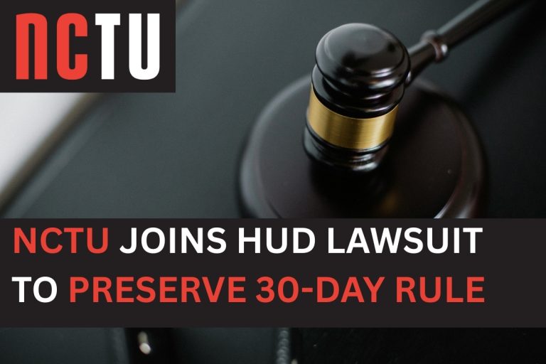 NCTU files lawsuit against HUD to preserve 30-day rule